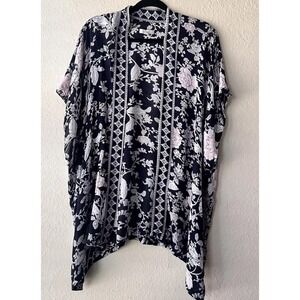 Ann Taylor LOFT Open Front Floral Soft Women's Kimono Size XS